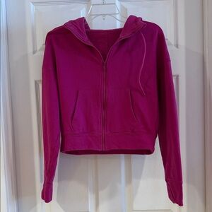 Vibrant Pink Casual Hoodie